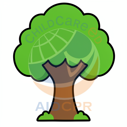 Simple cartoon tree with leafy canopy