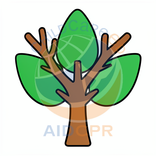 Green tree with three leafy branches