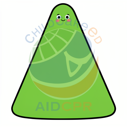 Green triangle with smiling face