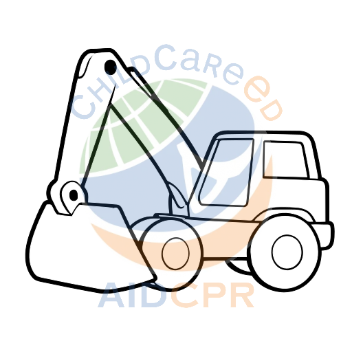 Construction Machine with Blue Windows coloring page