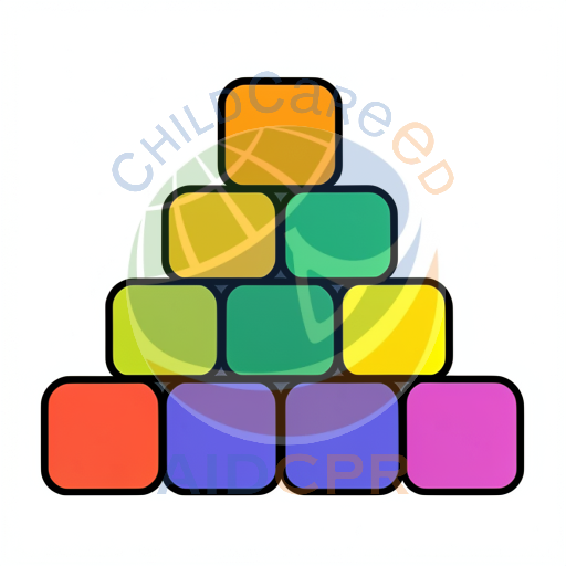 Bright rainbow blocks forming a triangle