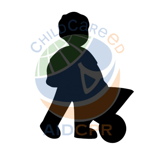 Child smiling while pulling wheelbarrow silhouette