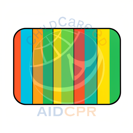 Colorful striped rectangle with rounded corners