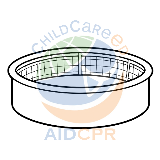 Blue inflatable kiddie pool with grid pattern coloring page