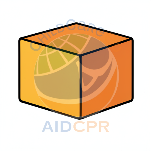 Orange cube with three visible sides