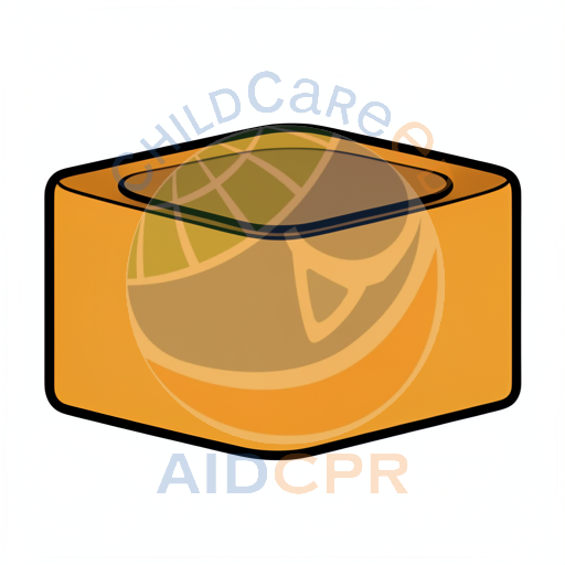 Orange hexagonal block with brown top
