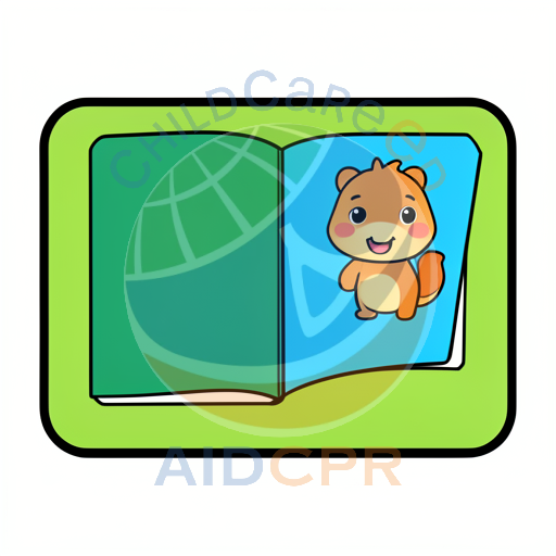 Cute squirrel peeking from open book