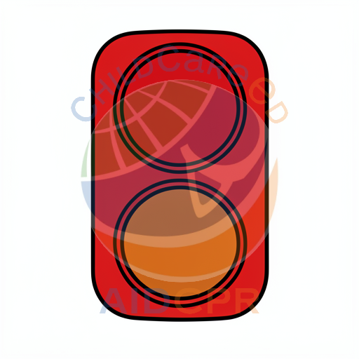 Red traffic light with glowing orange bottom
