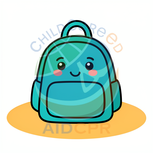 Cute turquoise backpack with smiling face