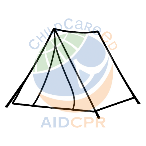 Camping tent with triangular shape coloring page