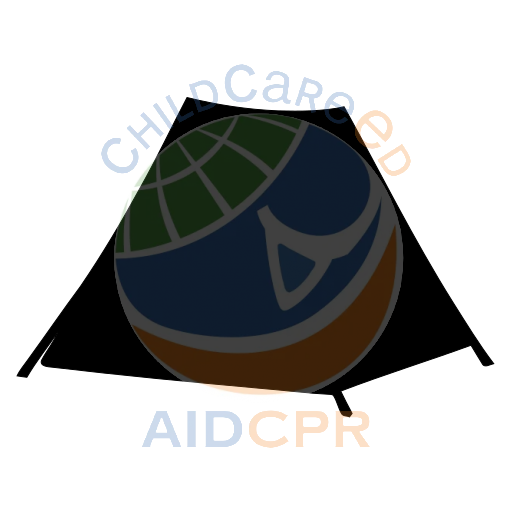 Camping tent with triangular shape silhouette