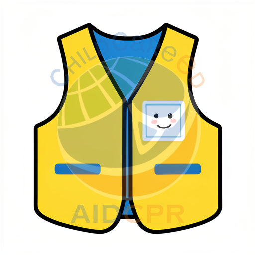 Yellow vest with smiling face patch