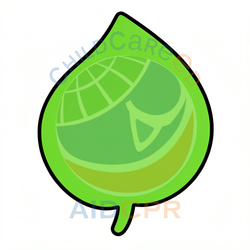 Simple green leaf icon with bold border