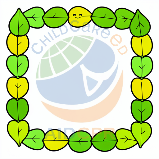 Happy leaf border frame for kids