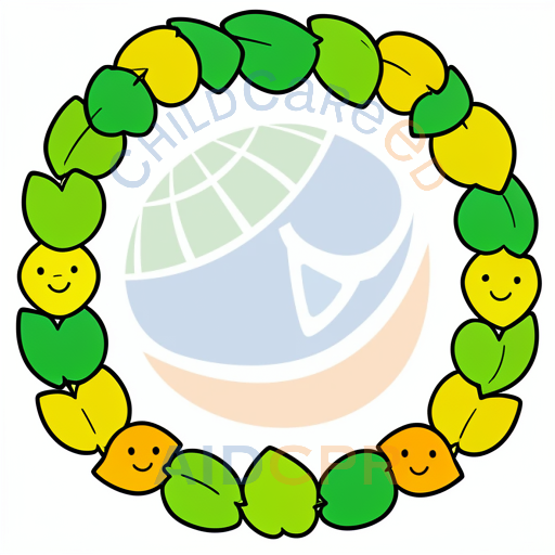 Happy leaf circle with smiling faces