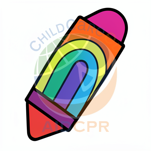 Rainbow colored crayon drawing tool