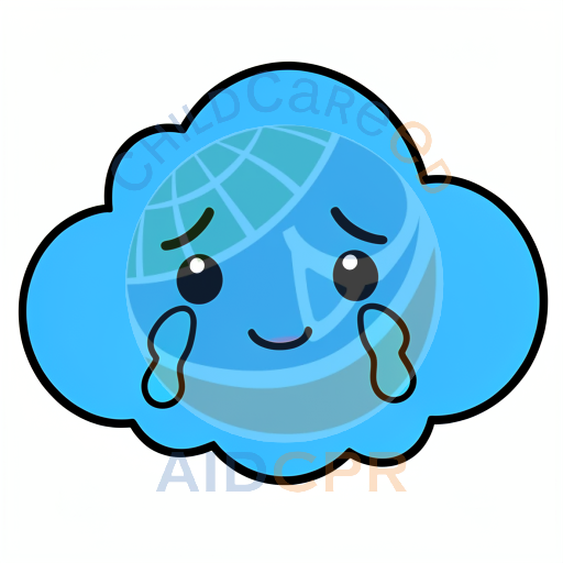 Happy blue cloud with smiling face