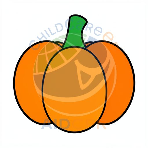 Pumpkin with three rounded orange sections