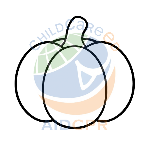Pumpkin with three rounded sections coloring page