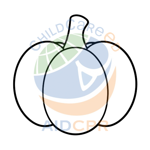 Pumpkin with three rounded orange sections coloring page
