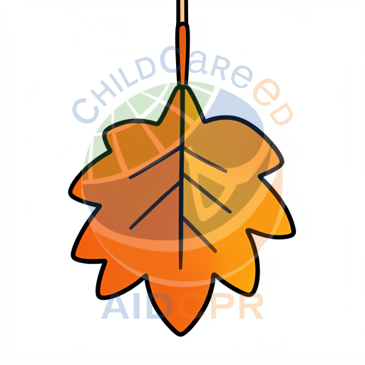 Orange leaf hanging from a stem