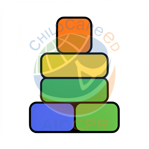 Bright rainbow block tower structure