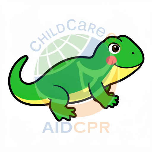 Green lizard with red cheeks smiling
