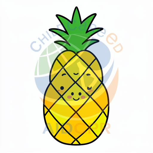 Happy pineapple with smiling face