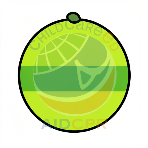 Green apple with striped pattern