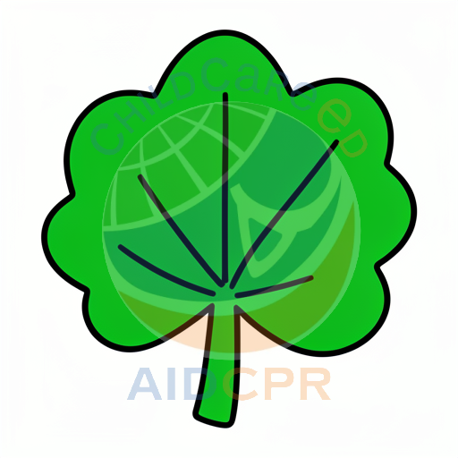 Green leaf with three rounded lobes