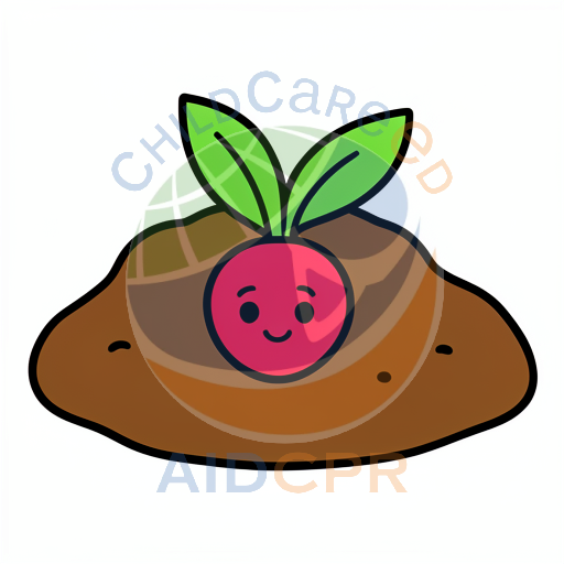 Cute smiling tomato sprouting from soil