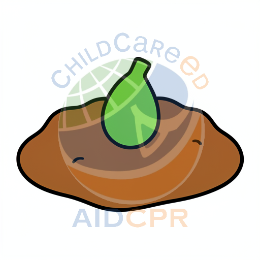 Tiny plant emerging from muddy ground