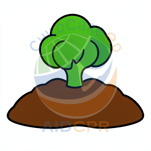 Simple cartoon tree with rounded leaves