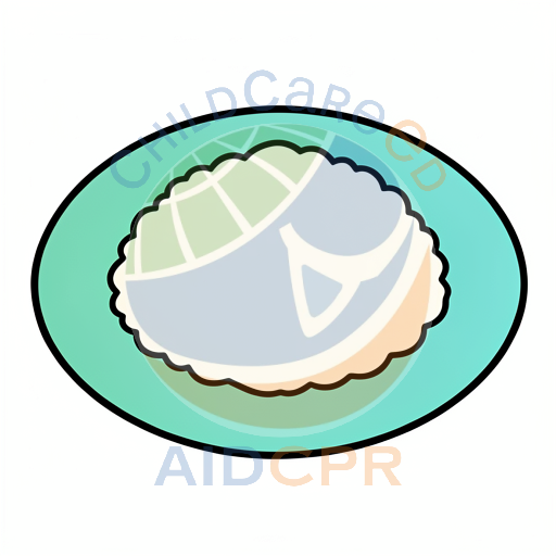 Soft cloud floating in light blue oval