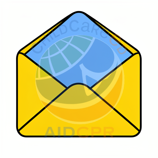 Blue envelope with yellow flaps open