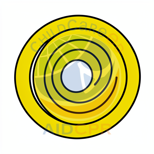 Yellow concentric circles spinning pattern