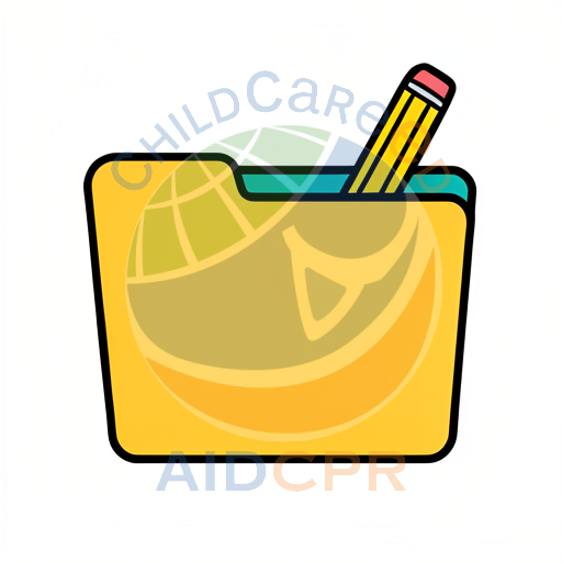 Yellow folder with pencil inside