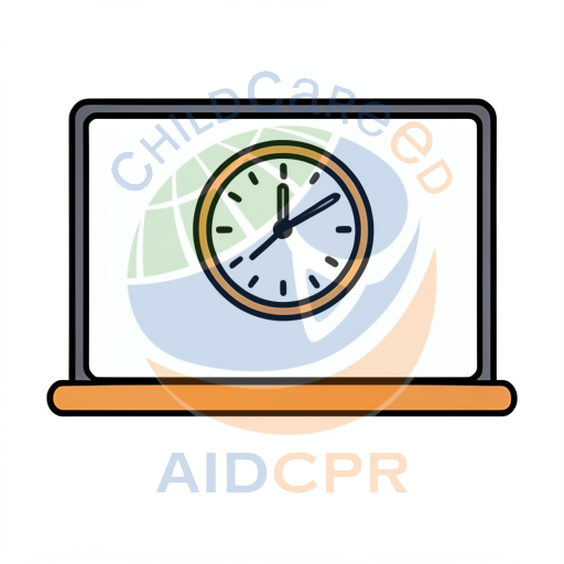 Clock displayed on laptop screen