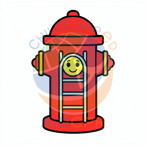 Red fire hydrant with smiling face