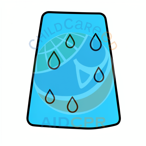 Blue raindrop pattern on a towel