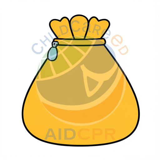 Yellow sack with drawstring top