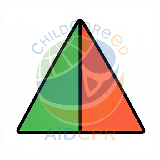 Green and orange triangle shape