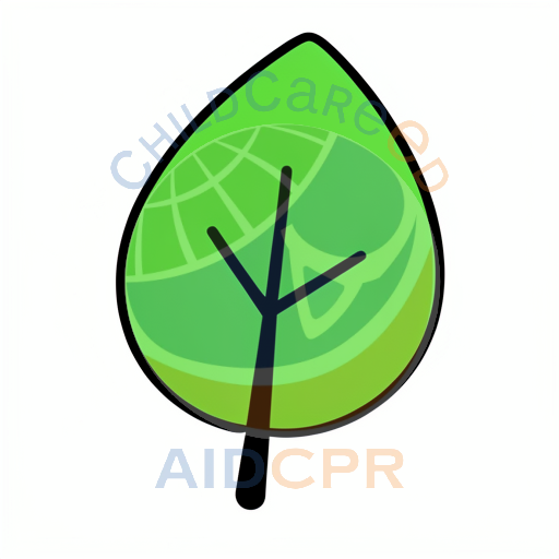 Green leaf with simple tree inside