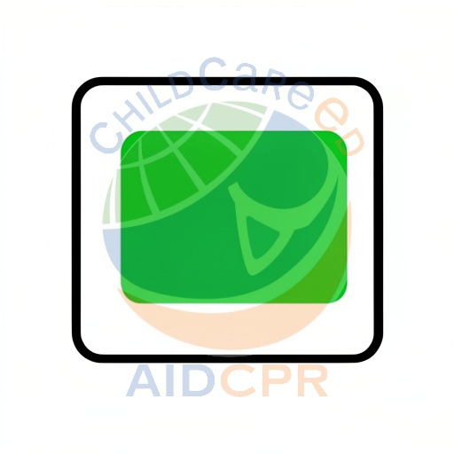 Green button inside black bordered square
