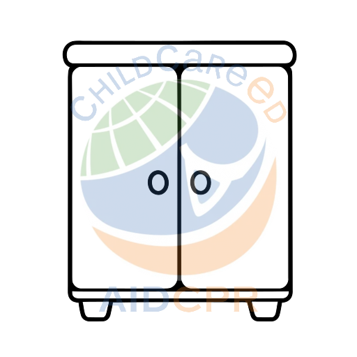 Two-door cabinet with round knobs coloring page
