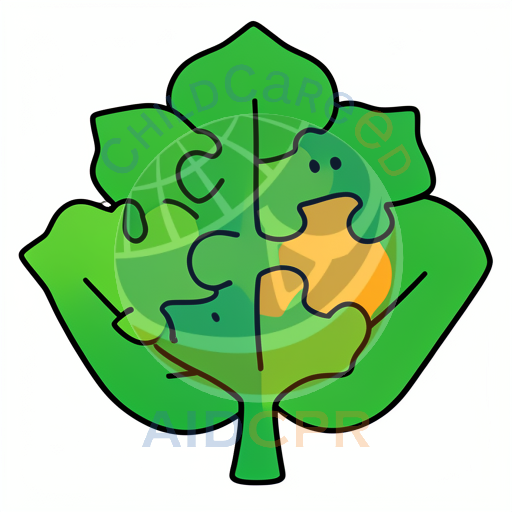 Green leaf puzzle with missing piece