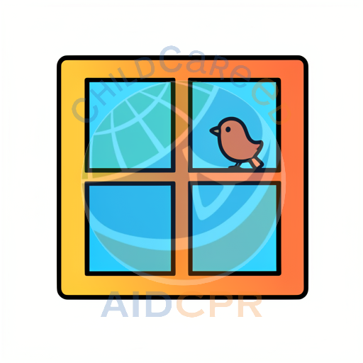 Orange bird perched on window ledge