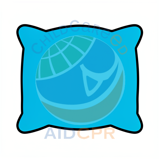 Blue cushion with rounded corners