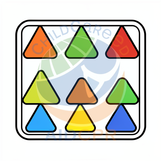Colorful triangles arranged in a grid pattern