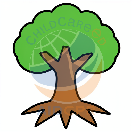 Simple cartoon tree with full canopy